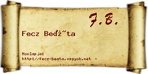 Fecz Beáta névjegykártya