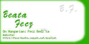 beata fecz business card